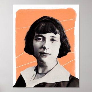 Nya Zeelands författare Katherine Mansfield illust Poster