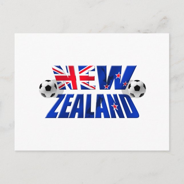 Nya Zeelands fotbolls-logotyp NZ 2010 flagga Vykort (Framsida)