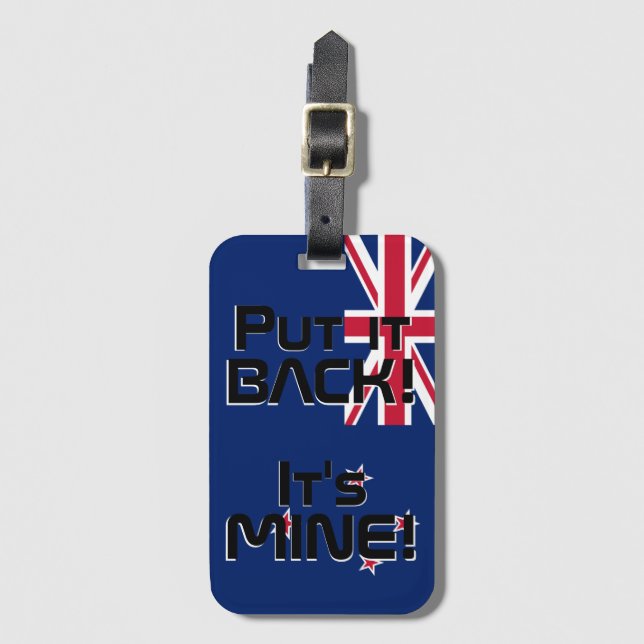 Nya Zeelands nationella Flagga Funny Patriotic Lug Bagagebricka (Framsida vertikal)