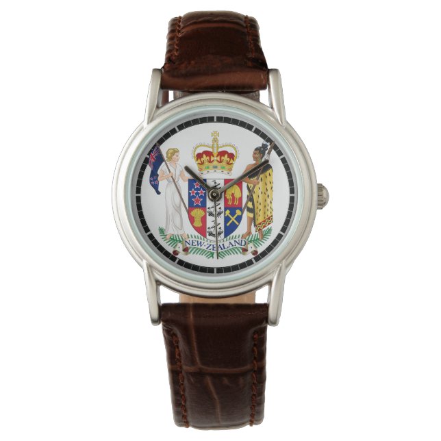 Nya Zeelands statsvapen på en dam Armbandsur (Framsida)