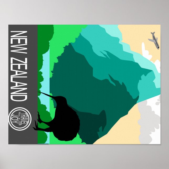 Nya Zeelands vintage design Poster (Framsidan)