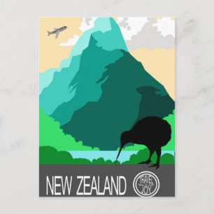 Nya Zeelands vintage design Vykort