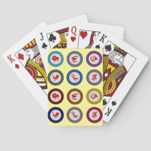 Nya Zeeländska fåglar som spelar kort Kortlek