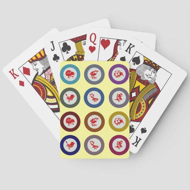 Nya Zeeländska fåglar som spelar kort Kortlek (Baksidan)