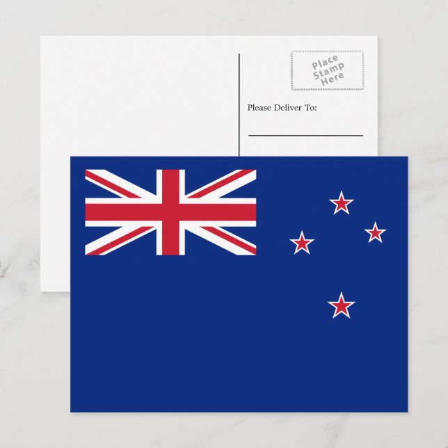 Nya Zeeländska flaggan, Flagga från Nya Zeeland Vykort (Fram/baksida)