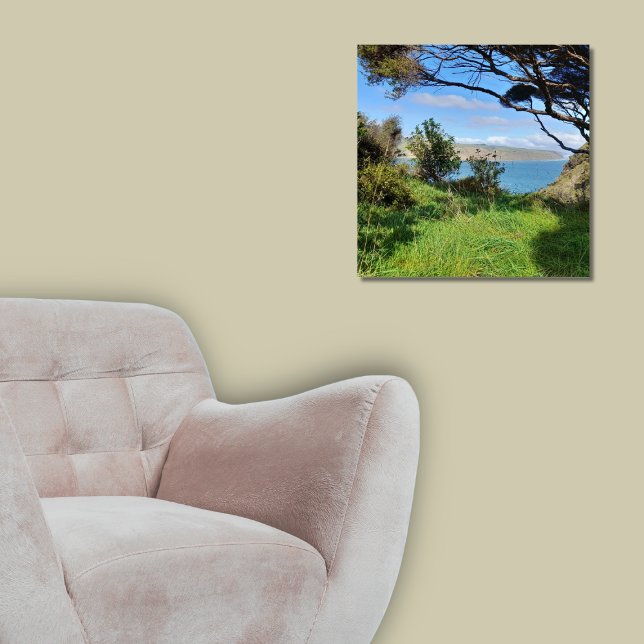Nya Zeeländska kusten Omanawanui Track Poster (New Zealand Auckland Coastal Omanawanui Track Poster, Square Photo Wall Decor)
