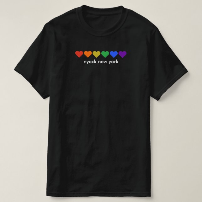 Nyack New York Rainbow Pride Heats T Shirt (Design framsida)