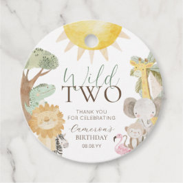 Nyala Safari Animals 2 Vilder andra födelsedagen Gåvor Etiketter