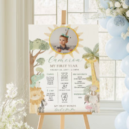 Nyala Safari Animals Milestone första födelsedag Poster