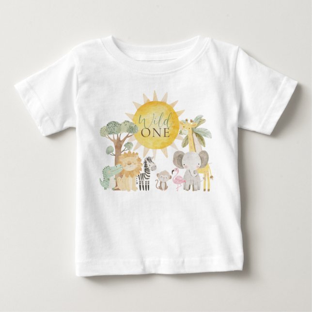 Nyala Safari Djur Vilda Första Födelsedag T Shirt (Framsida)