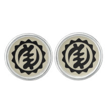 Nyame Ohene för Adinkra symbolCufflinks svart på