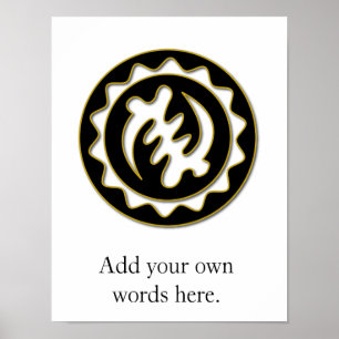 Nyame Ye Ohene Gud är Kung symbol Poster