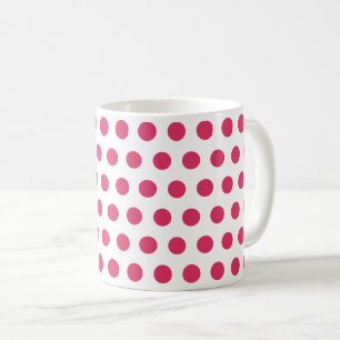 Nyans av rosa cerise vita prickar kaffemugg