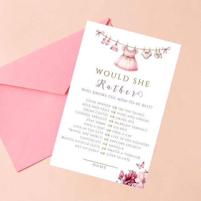 Nyans Rosa Watercolor Game Set Baby Shower (Skapare uppladdad)