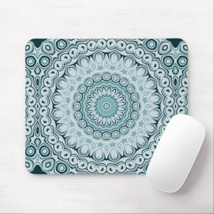 Nyanser av blå nautisk mandala-design musmatta