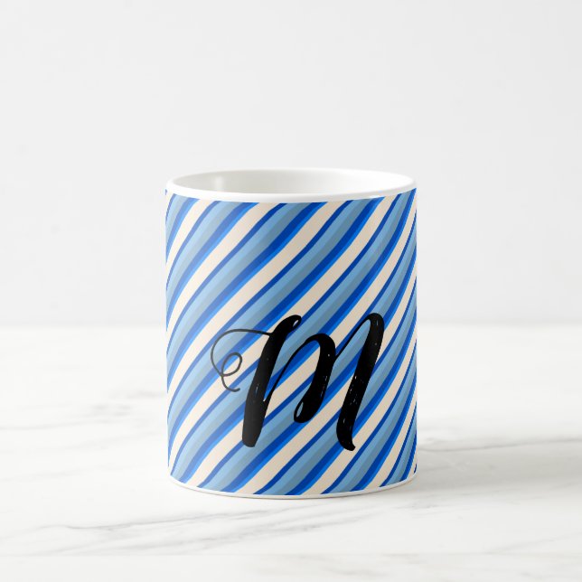 Nyanser av blåa ränder kaffemugg (Center)