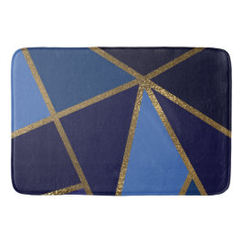 Nyanser av Blått & Guld Brons Geometrisk Chic Badr Badrumsmatta