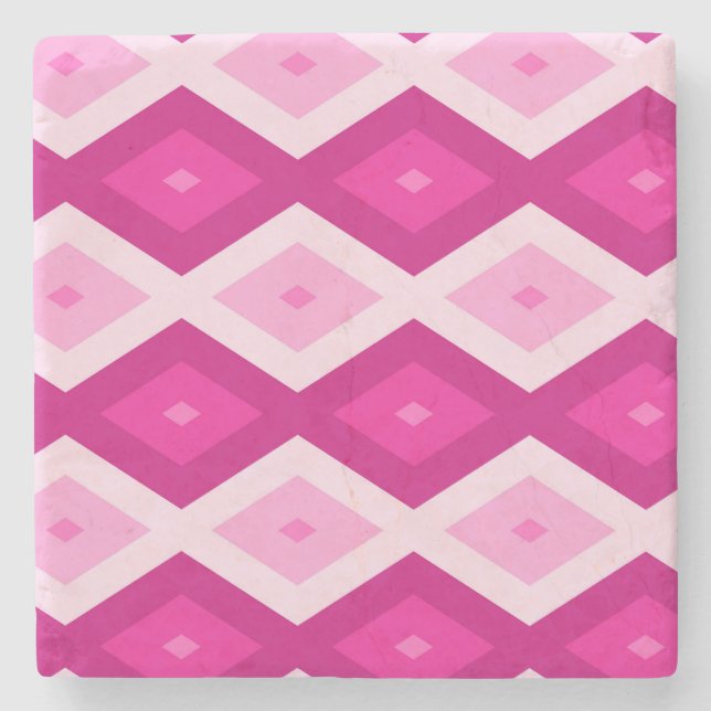Nyanser av fuchsia diamantmönster stenunderlägg (Framsidan)