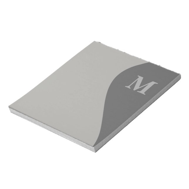 Nyanser av Grått med Monogram Anteckningsblock (Roterad)