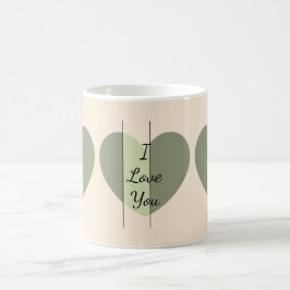 Nyanser av grönt hjärta kaffemugg