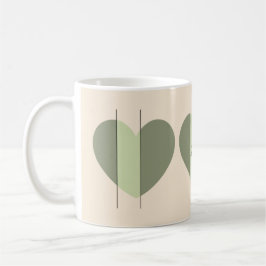 Nyanser av grönt hjärta kaffemugg