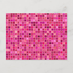 Nyanser Av Mörk Rosa 'Vattenliknande' Moasik Kakel Vykort