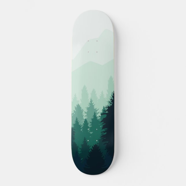 Nyanser av natur bergsskogsdim skateboard (Framsida)