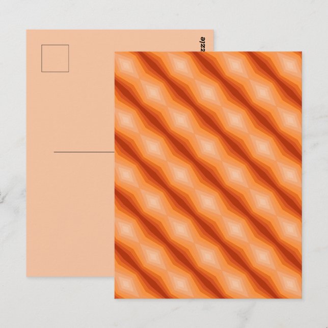 Nyanser av Orange Geometrisk Abstrakt Konst Vykort (Fram/baksida)