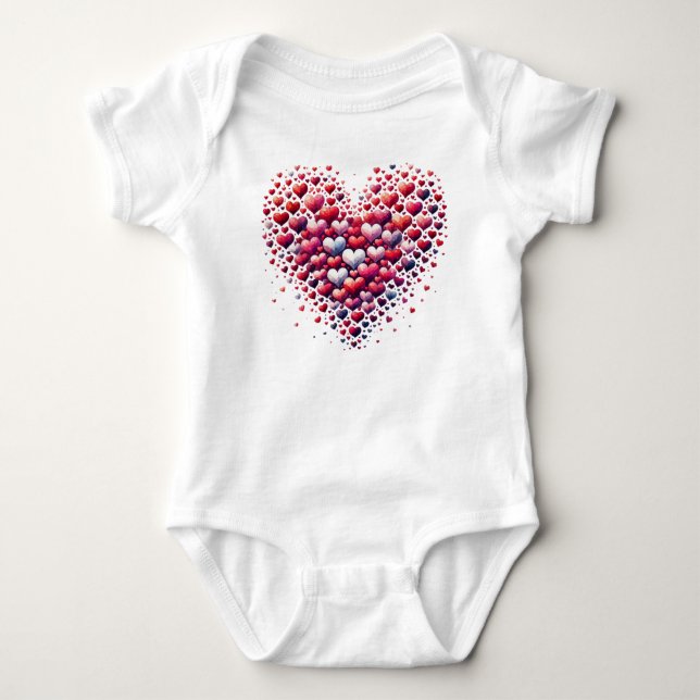 NYANSER AV RÖDA VALENTINSKÄRLEKSHJÄRTAN T SHIRT (Framsida)
