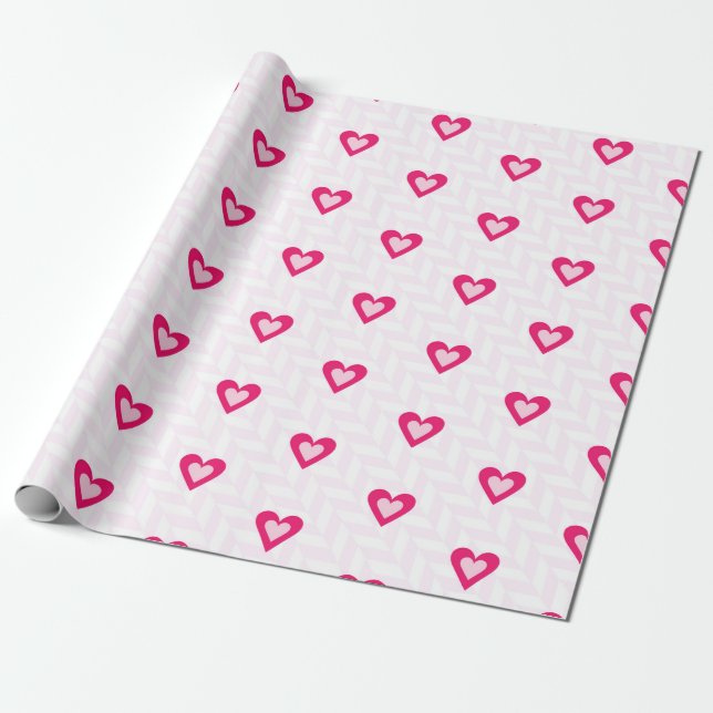 NYANSER AV ROSA ALLT HJÄRTANS DAG HJÄRTAN PRESENTPAPPER (Utrullad)