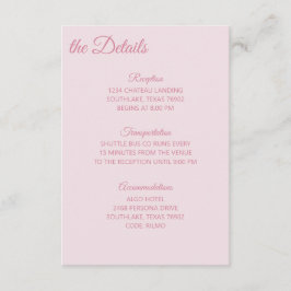 Nyanser av Rosa Detaljer Tilläggskort