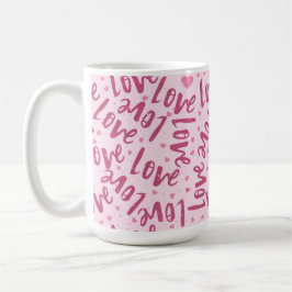 NYANSER AV ROSA HANDRITAD VALENTINE KÄRLEK KAFFEMUGG