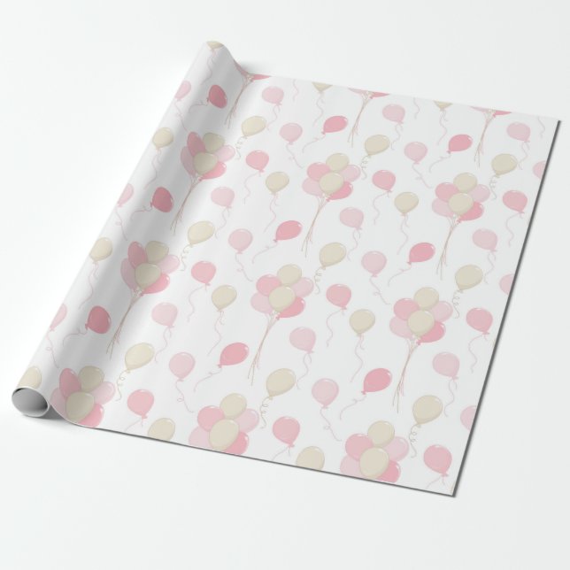 NYANSER AV ROSA & TANFÄRGAT BALLOONGER PRESENTPAPPER (Utrullad)