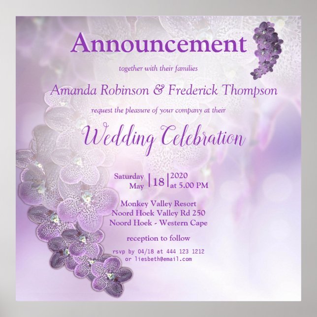 Nyanser av Violetta Purpurorkidéer Poster (Framsidan)