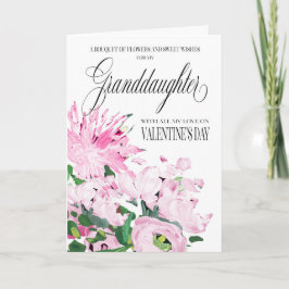 Nyanser Rosa Blommig Bukett Alla Hjärtans Dag Barn Kort