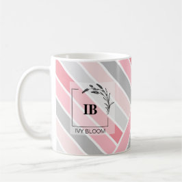 Nyanserad Rosa Randig Monogrammugg Kaffemugg