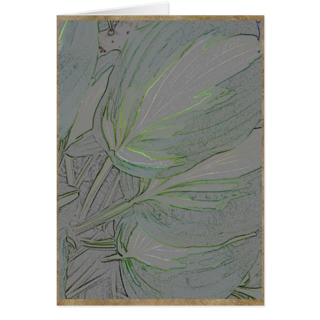 Nyanserade hostalöv hälsningskort (Framsidan)