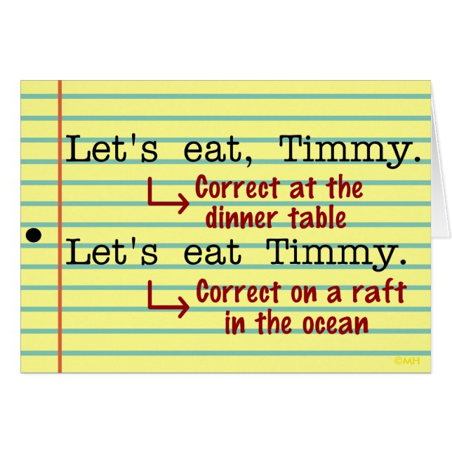 Nyansvärda hälsningskort för interpunktion Grammar (Framsidan Horizontal)