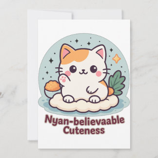 Nyantroplig skönhet - Cute Kawaii Cat Inbjudningar