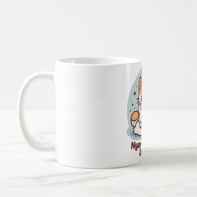 Nyantroplig skönhet - Cute Kawaii Cat Kaffemugg (Vänster)