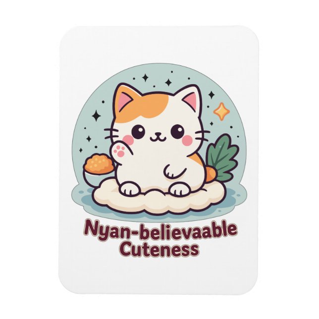 Nyantroplig skönhet - Cute Kawaii Cat Magnet (Vertikal)