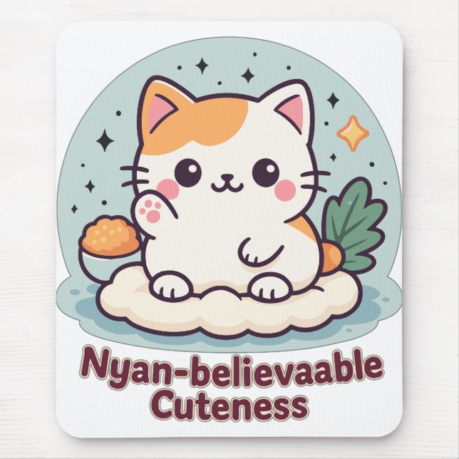 Nyantroplig skönhet - Cute Kawaii Cat Musmatta (Framsidan)