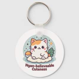 Nyantroplig skönhet - Cute Kawaii Cat Nyckelring