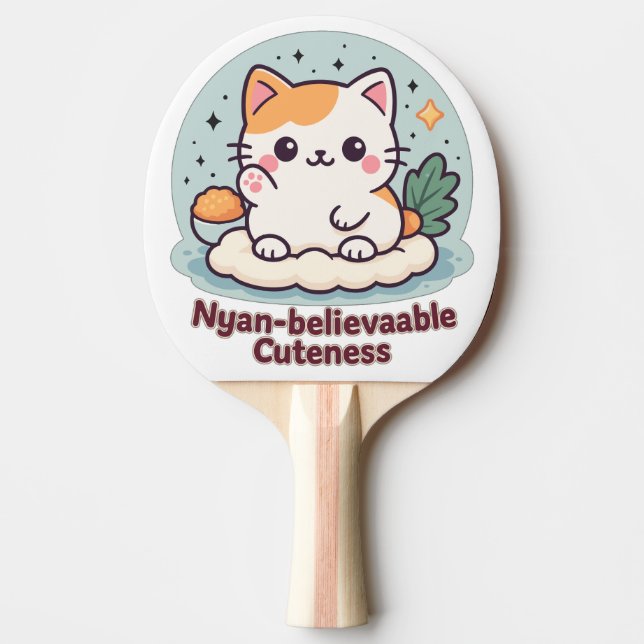 Nyantroplig skönhet - Cute Kawaii Cat Pingisracket (Framsidan)