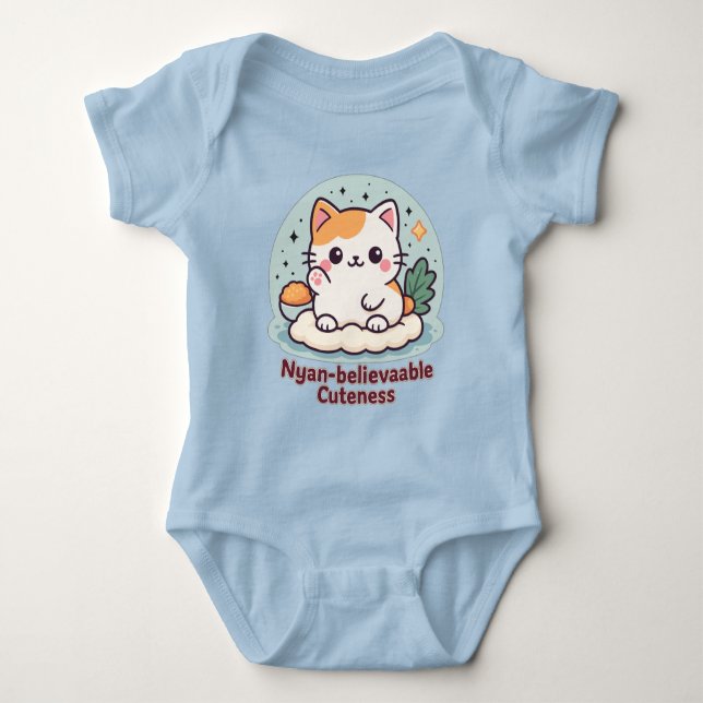 Nyantroplig skönhet - Cute Kawaii Cat T Shirt (Framsida)