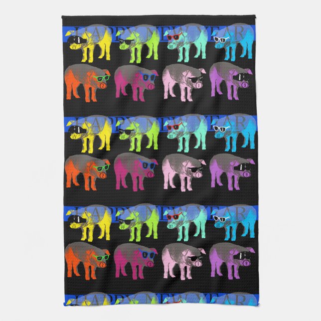 Nyår 2019 i Gris, kinesiskt könscellstomme Kökshandduk (Vertikal)