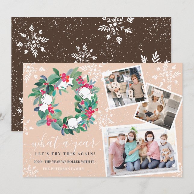 Nyår 2020 - nya 3 foton kort (Fram/baksida)