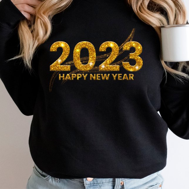 Nyår 2023 Guld vid Gnistran Glitter T Shirt (Skapare uppladdad)