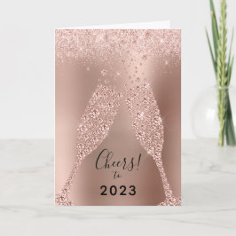 Nyår 2023 Ro Metallic Glitter Helgkort