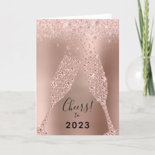 Nyår 2023 Ro Metallic Glitter Helgkort
